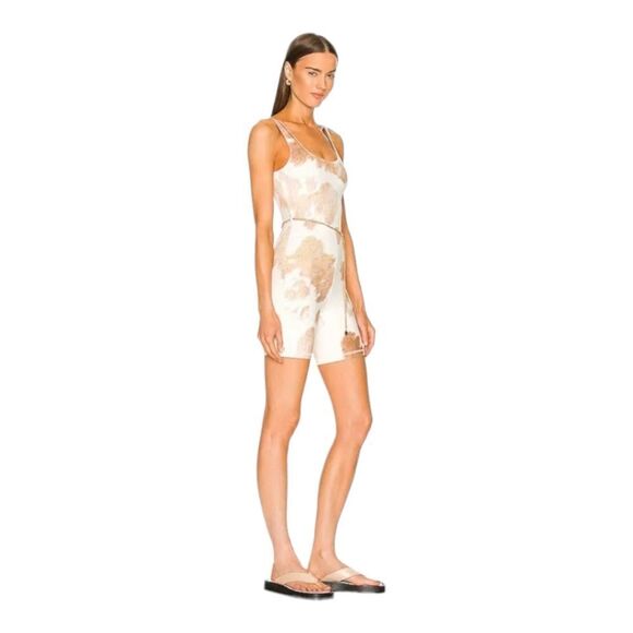 Cowhide Scoop Bodysuit | Detachable Chain Belt Beige Multi Cow Hide Print L NWT - Picture 3 of 11